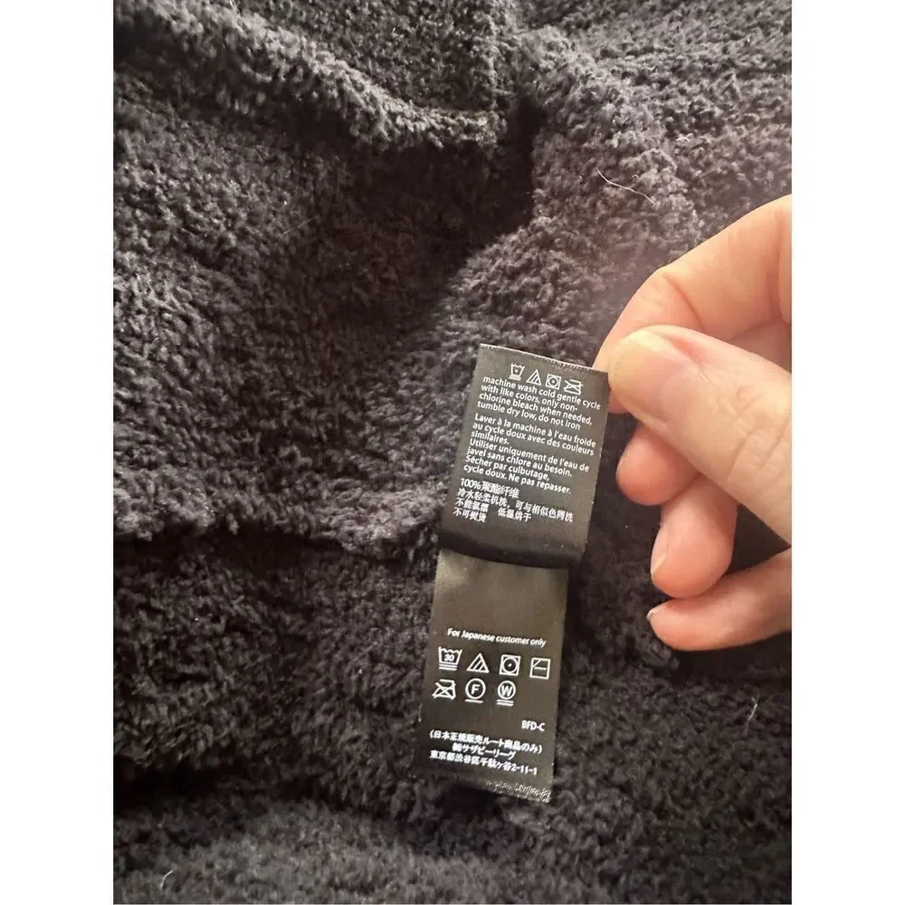 Barefoot‎ Dreams CozyChic Chenille Shawl Cardi Thick Black